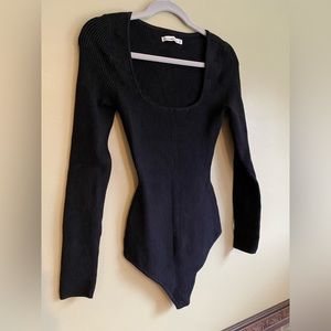 Abercrombie 🖤 A&F Black Long Sleeve Ribbed Knit Sweater Bodysuit NWOT
